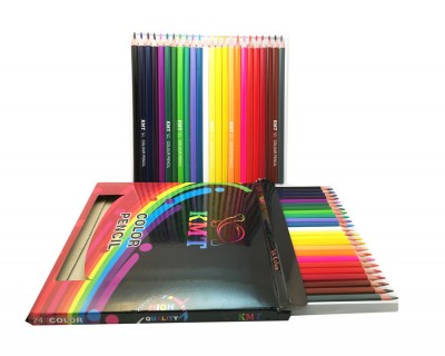 خرید مداد رنگی 24 رنگ KMT جعبه مقوایی با کیفیت خوب و قیمت ارزان