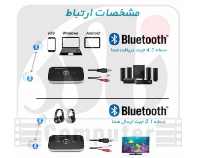 قیمت گیرنده و فرستنده صدای بلوتوثی Bluetooth Audio Transmitter and Receiver 